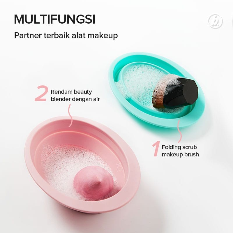 MRCAISEN POT PEMBERSIH KUAS spon make up mangkuk kuas Foldable Makeup Brush Cleaning Bowl Makeup Brush Cleaner Wash Tool P024