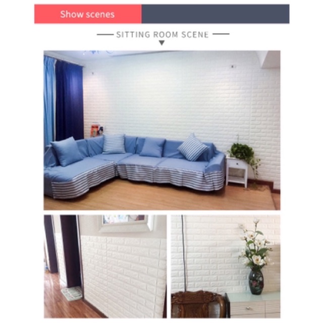 Sticker Wallpaper 3D foam Embosed Model Batu Bata kayu dan batik Sticker Wallpaper Dinding 3D-7