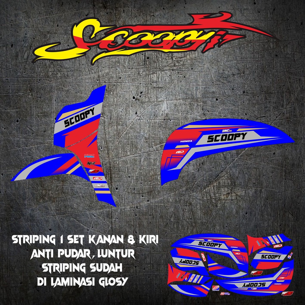 STRIPING STICKER VARIASI SCOOPY DONAT RACING