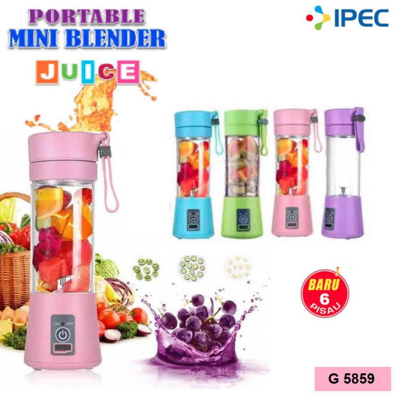 Blender Juice Portable blender USB 4/6 Mata Pisau juicer multifungsi 5859 / 6888