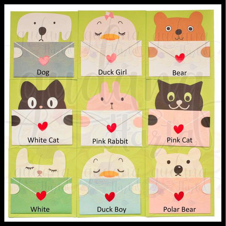 Kartu Ucapan Surat Kucing Bebek Kelinci Anjing Lucu Unik Gh Duck Girl Shopee Indonesia