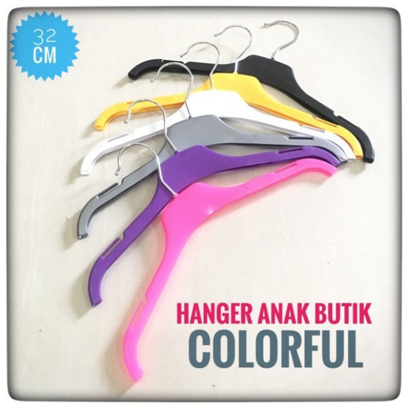 Hanger Baju Anak Butik 32CM Gantungan Baju Anak Warna Hanger Anak