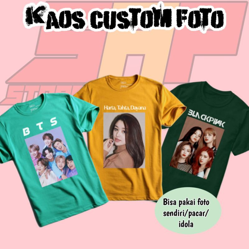 

Kaos Custom Foto unik bisa satuan/lusinan kado ultah kado pacar