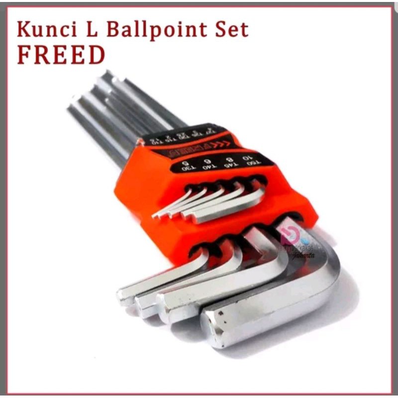 Kunci L ballpoint Panjang Set 9 pcs Freed