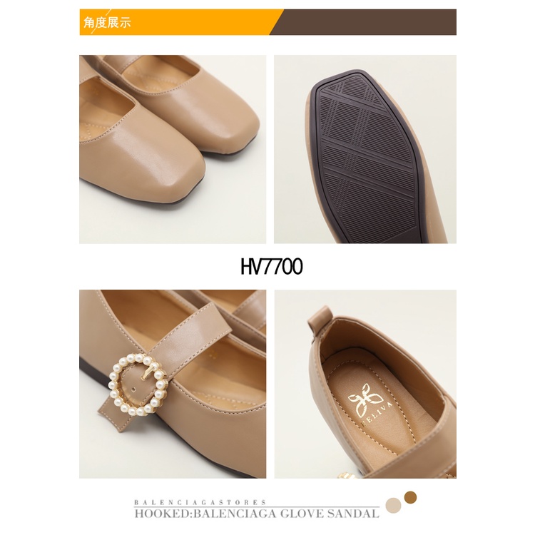 HELIVA JESSICA Sepatu Flat Ballerina Shoes Strap Bahan Kulit HV7700 Original Brand