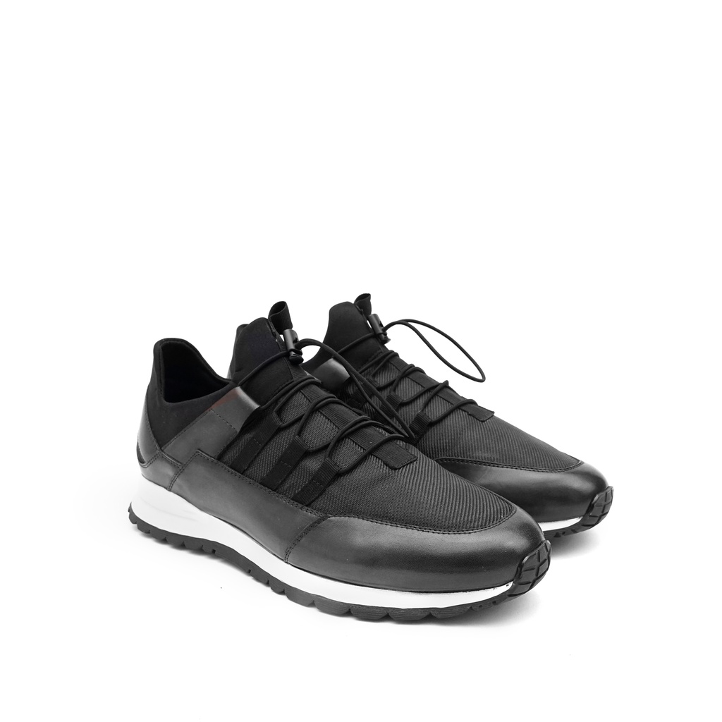 LEGATO BLACK Sepatu Kulit Sneakers Pria by Mario Minardi