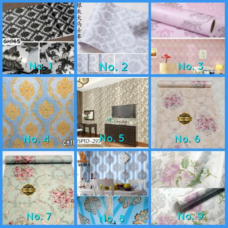 WALLPAPER DINDING PVC TINGGAL TEMPEL | Wallpaper Sticker Dinding Batik Vintage