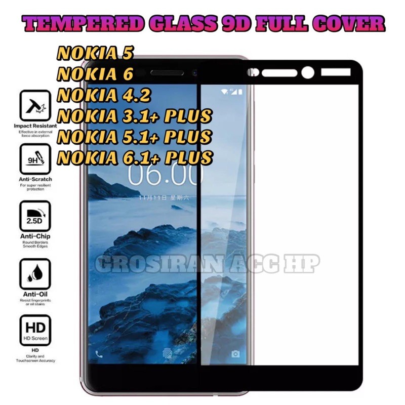 NOKIA 5 6 NOKIA 4.2 NOKIA 3.1+ 5.1+ 6.1+ PLUS NEW Tempered Glass Full lem 5D 6D 9D FULL COVER