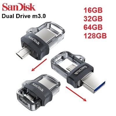 Sandisk Ultra Dual OTG Flash Drive M3.0 Micro USB - 16GB/32GB/64GB/128GB