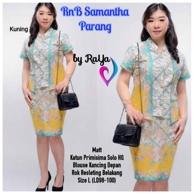Kebaya pernikahan modern seragam RnB Samantha Parang Kuning