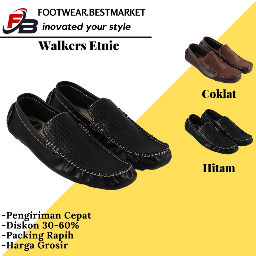 BEST SELLER !!! Sepatu Casual Slip On Mocasin Walkers Etnic Slop Pria Termurah Trendy