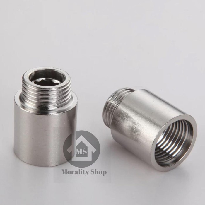 Sok Kran Stainless 3Cm - Sokran 1/2 inch Fitting sambungan pipe nepel pipa sock drat mur  K18
