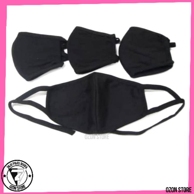 MASKER KAIN BLACK KPOP KOREAN STYLE BAHAN KATUN NYAMAN