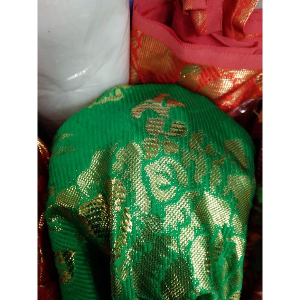 kain bahan lame embos motif bali/ kain ceongsham lame bahan aplikasi baju adat songket