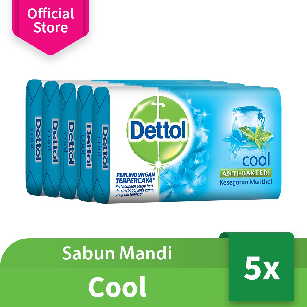 Dettol Sabun Batang  Anti Bakteri Cool 105 gr 5 Pcs 