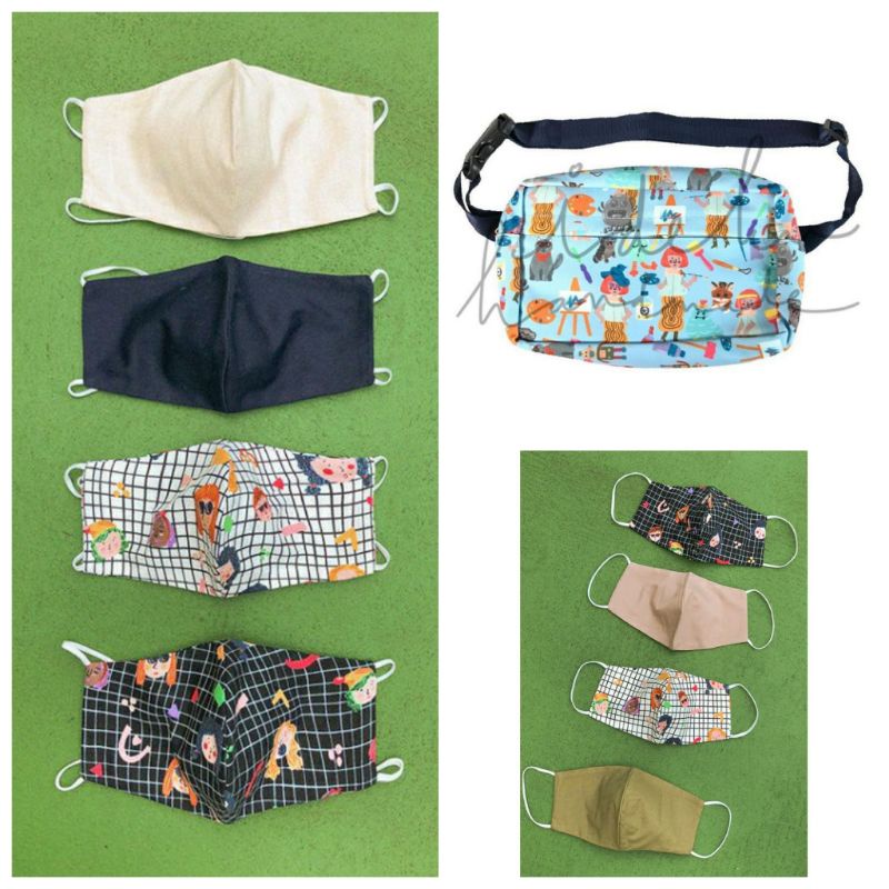 Ideku Handmade Mask Faces / Mini Clear Bag Pubi / Funny Pack Xabe