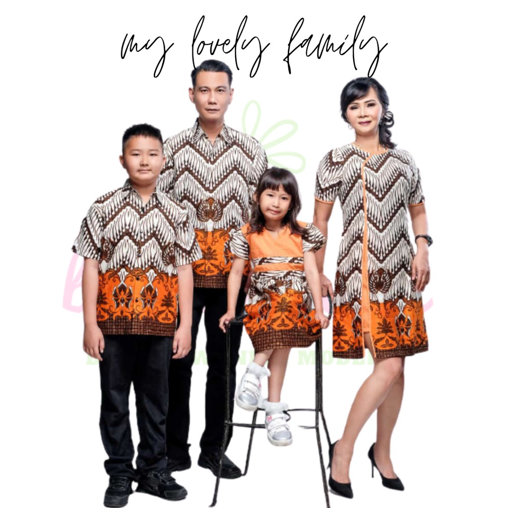 Lorita dress sarimbit dres lorita katun halus resleting belakang batik couple tersedia set keluarga