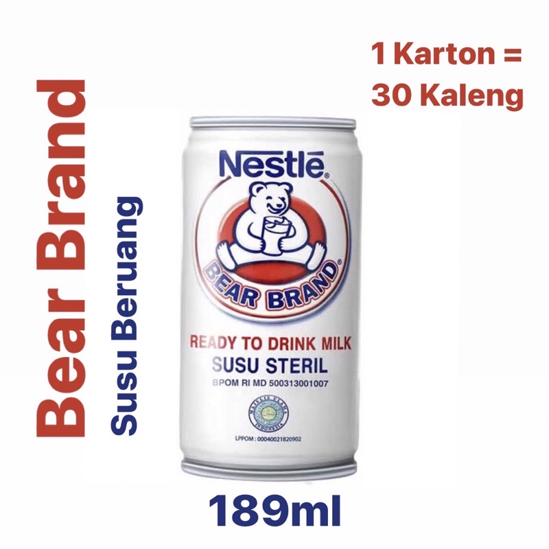 

〖Bear Brand Susu Beruang 189ml | 1 Dus - 30 Kaleng | Nestle〗