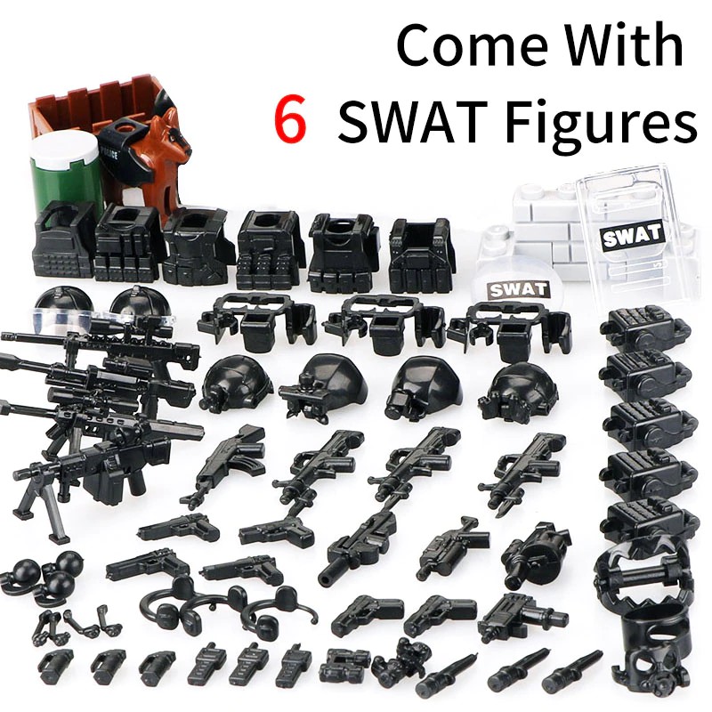 Jual Mainan Lego DIY SWAT Team Action Figures Military Soldier Mini