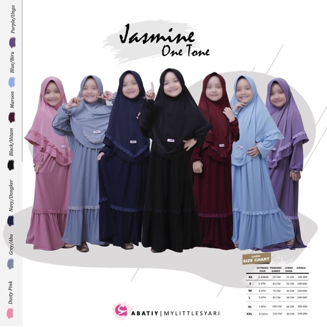 Gamis Anak Set Hijab Premium Abatiy My Little Syar’i