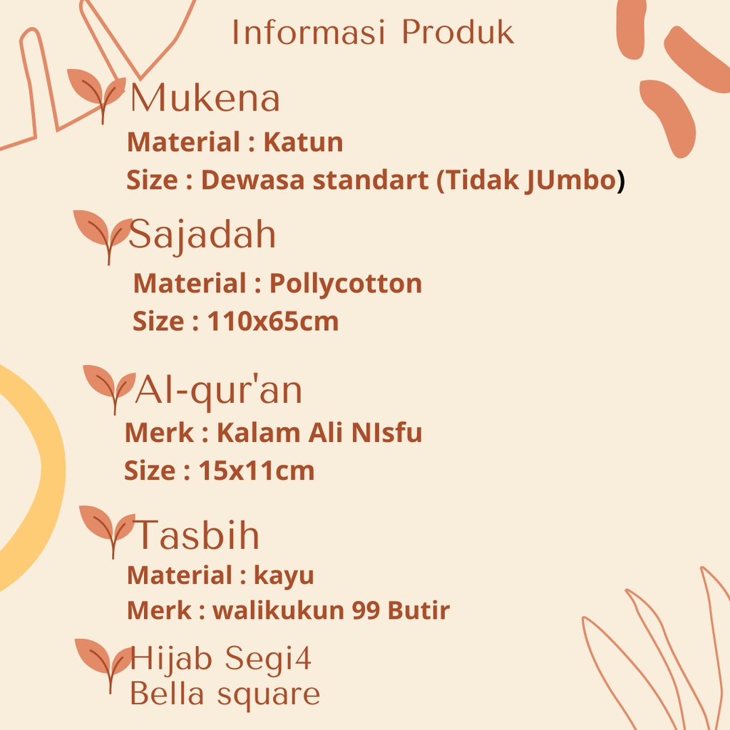 Hampers mukena katun renda premium / hampers alat sholat /kado lebaran