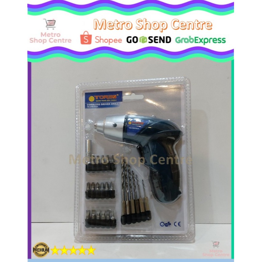Tora - Bor Obeng Listrik / Bor Cas / Bor Cordless + Adaptor TR-CSD3634