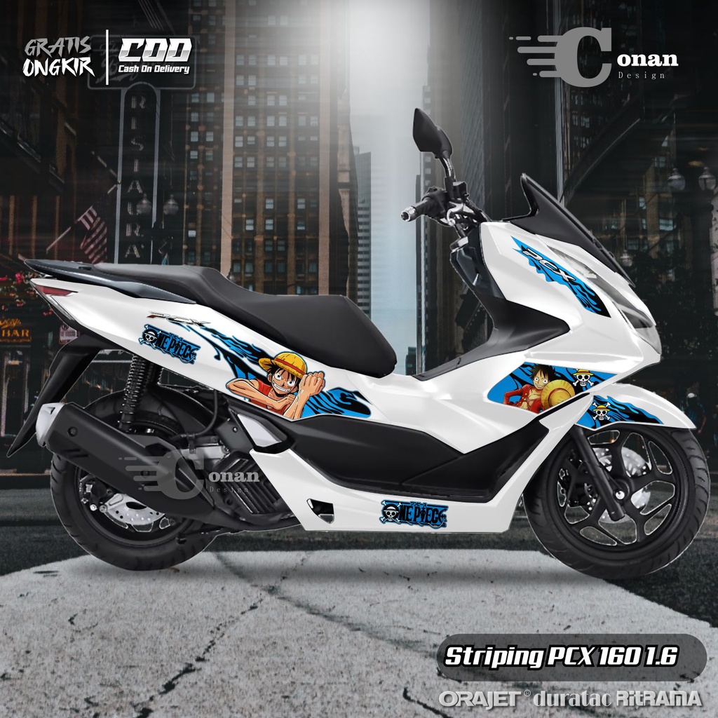 Aksesoris Motor PCX 160 Striping Motor PCX Variasi Motif ONEPIECE