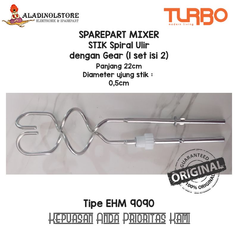 Kocokan / Stick / Stik Mixer Spiral Turbo EHM 9090 Gear ORI SEPASANG