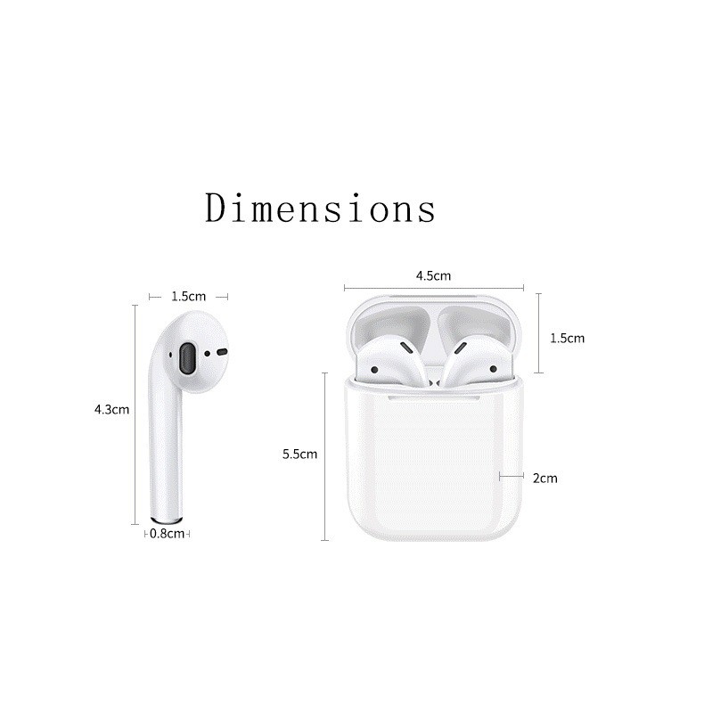 AirPod i12 TWS Touch Bluetooth 5.0 Earphone 3D Stereo Wireless TWS i12