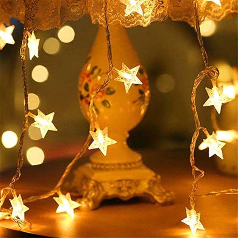 Lampu Hias Dekorasi Star Light String Twinkle 20 LED 3 Meter - G23 - 7RLL3WWT Warm White