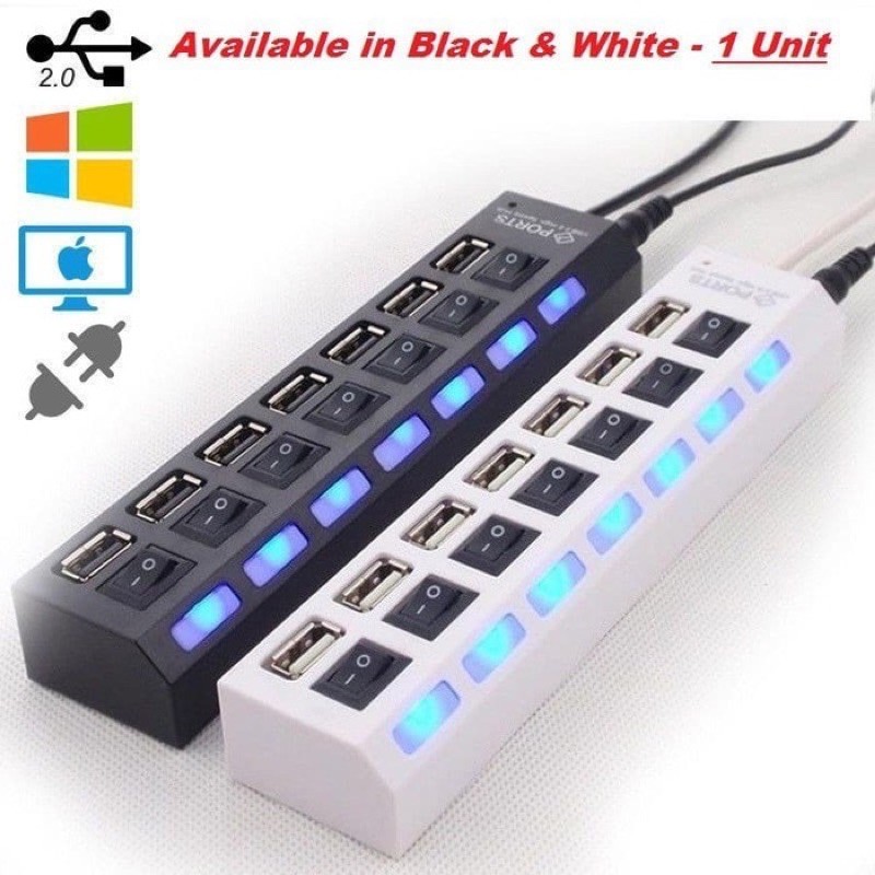 Usb Hub Saklar 7 Port On/Off Usb2.0