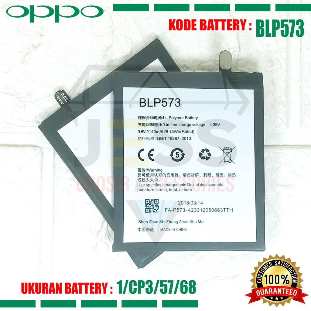 Baterai Battery Original BLP573 BLP-573 For tipe OPPO N1 Mini , N5111 , N5116 , N5117 , Find 7 Mini , R6006 , R6007