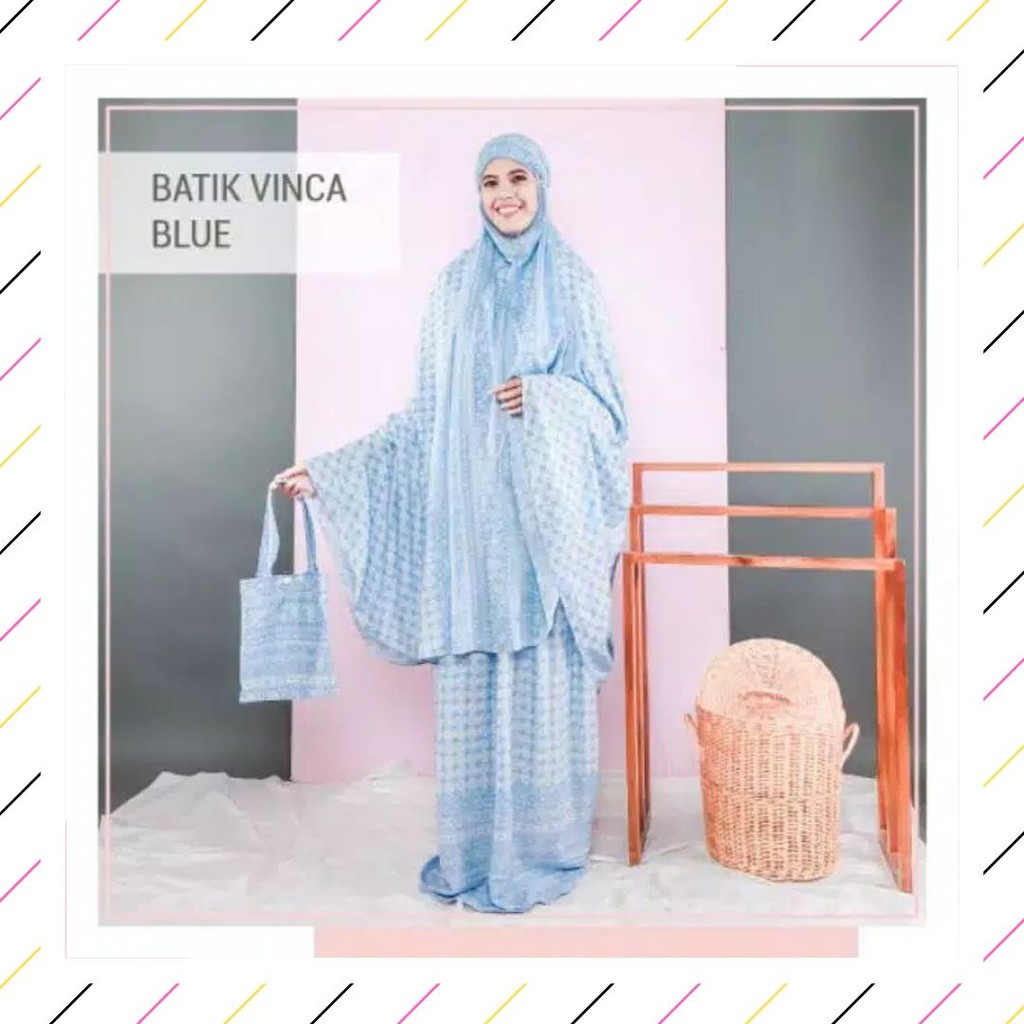 [ PROMO BERKAH  ] Mukena tazkia / tazbiya Batik vinca blue