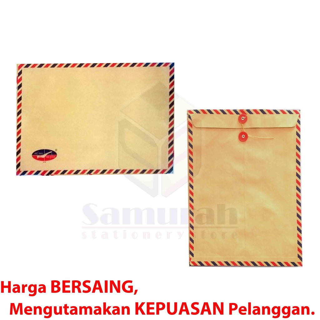

H7Y Amplop Kertas Coklat Airmail Tali 310 Ukuran Folio / Envelope F4 Berkas Dokumen Lamaran Kerja 25