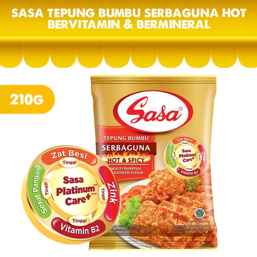 Sasa Tepung Bumbu Serbaguna Hot Bervitamin &amp; Bermineral 210gr - 1pcs