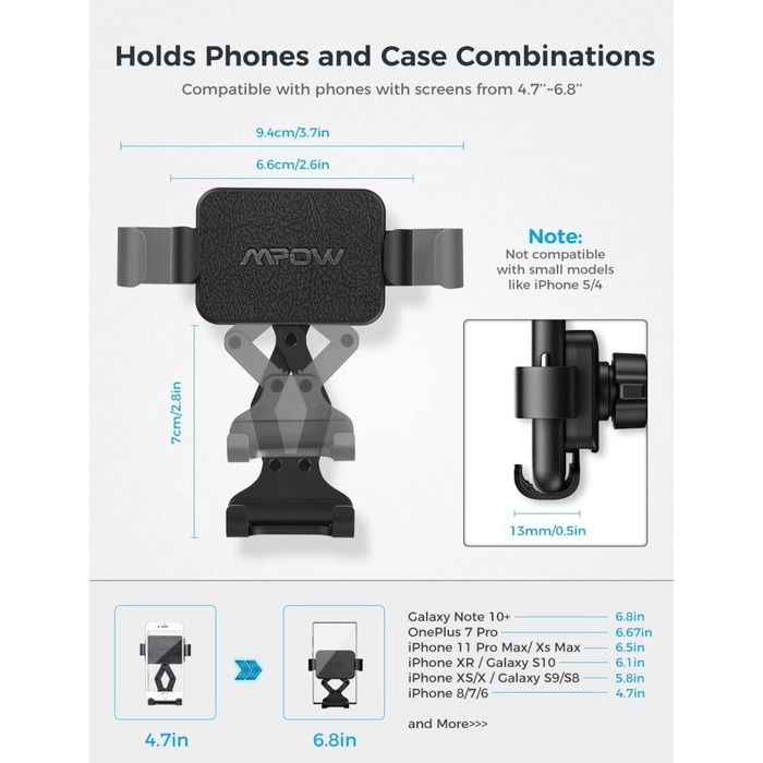 MPOW Car Holder Gravity Car Mount Auto Lock and Auto Release - MPCA135