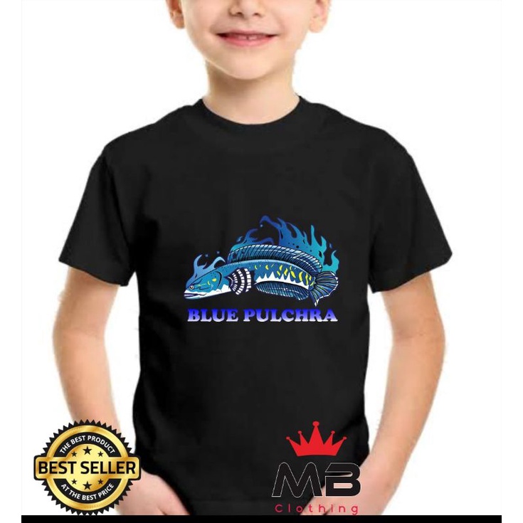 Kaos Anak Ikan Chana Blue Pulchra / Kaos Ikan Chana Blue Pulchra / Baju Gambar Ikan Chana Blue Pulch