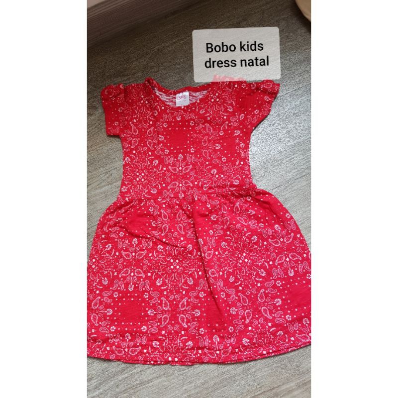 Dress anak perempuan terusan girl Bobo kids imlek /natal /kaos adem