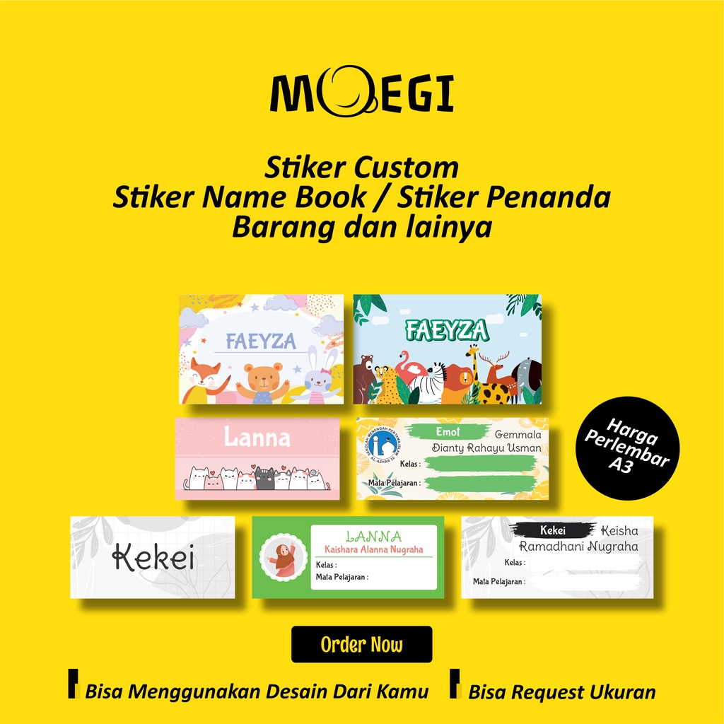 

Stiker Custom Nama buku/Nama produk/label Produk