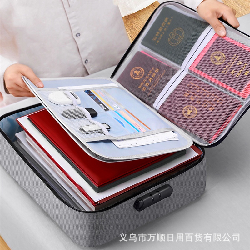 

Tas Dokumen Travel Bag document Storage Box dengan Password Document Traveling Bag Koper Dokumen