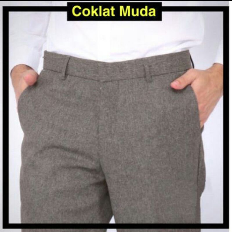 Celana kantor pria Celana jumbo slimfit bahan woll (39 - 48)