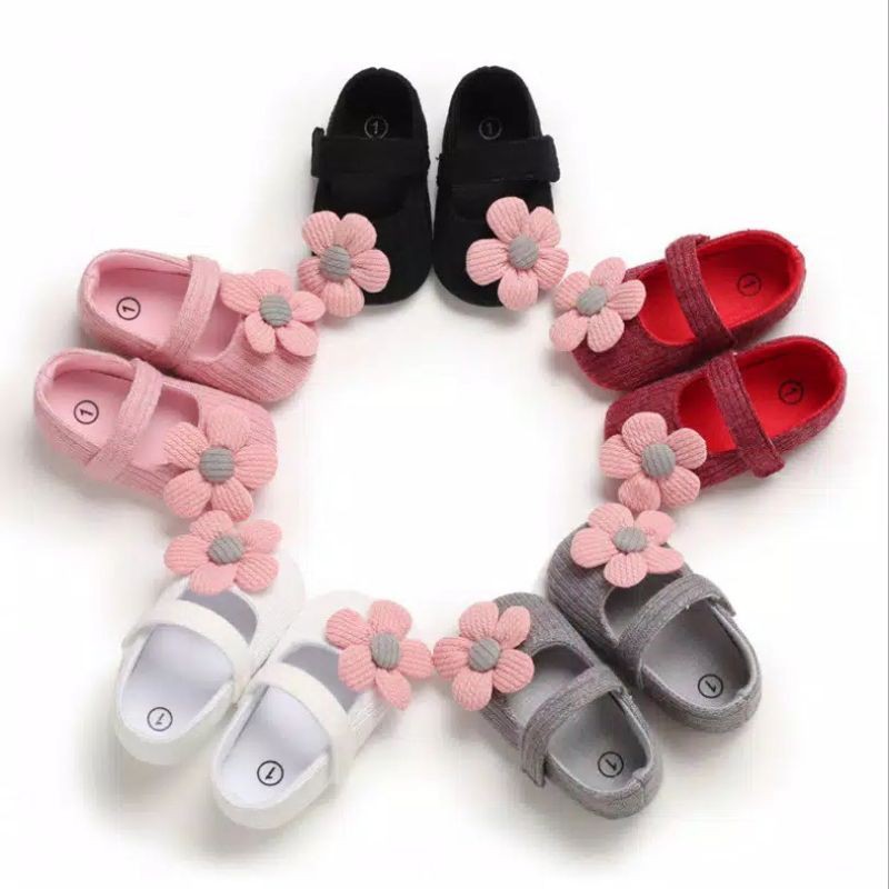 Sepatu Bayi Bunga, sepatu bayi lucu, Sepatu bayi murah sepatu bayi kanvas size 12-18bln