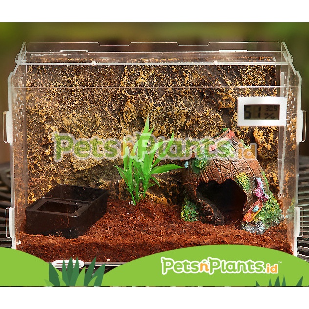 Acrylic Crystal Clear Reptile Cage - Kandang Gecko Iguana Reptil Vivarium Terarium Akrilik Import PnP