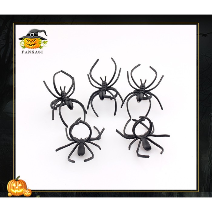 SPRI cincin plastik laba-laba spider ring halloween aksesoris props