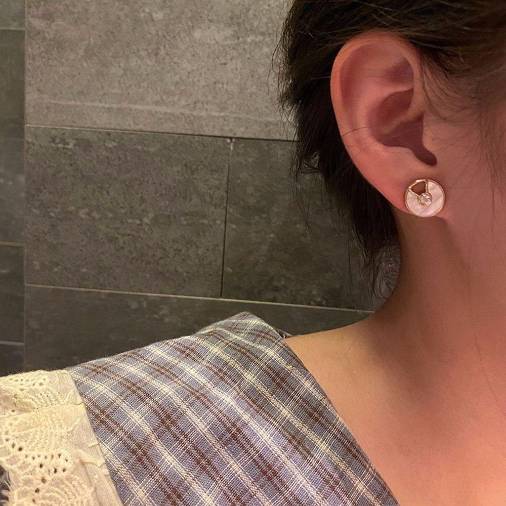 Rebuy Earrings Elegant 2021terbaru Korea Bunga Bintang Bulat Geometris Berlian Stud Earring
