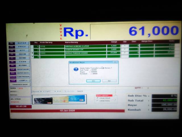 Software aplikasi kasir Toko dan grosir
