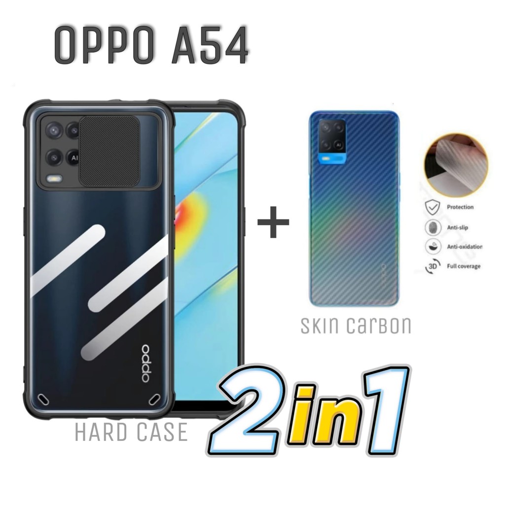Case OPPO A54 4G Hard Case Fusion Shield Sliding Free Skin Carbon