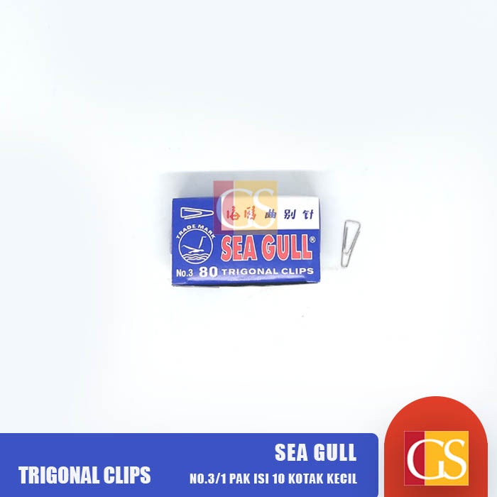 

PAPER CLIP/TRIGONAL CLIPS/KLIP KERTAS SEA GULL NO.3 ASLI