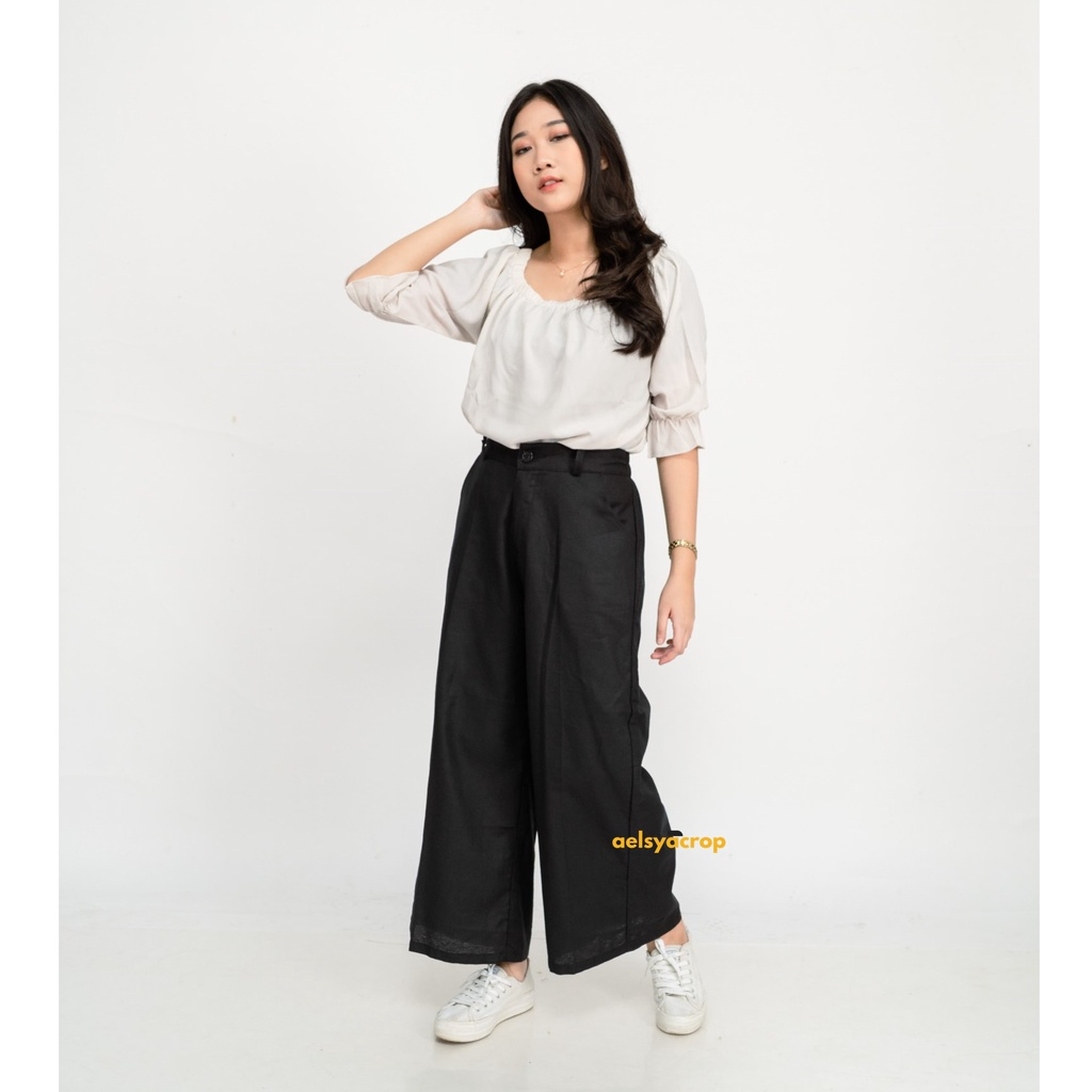 Kulot Linen Highwaist - Celana Linen Wanita