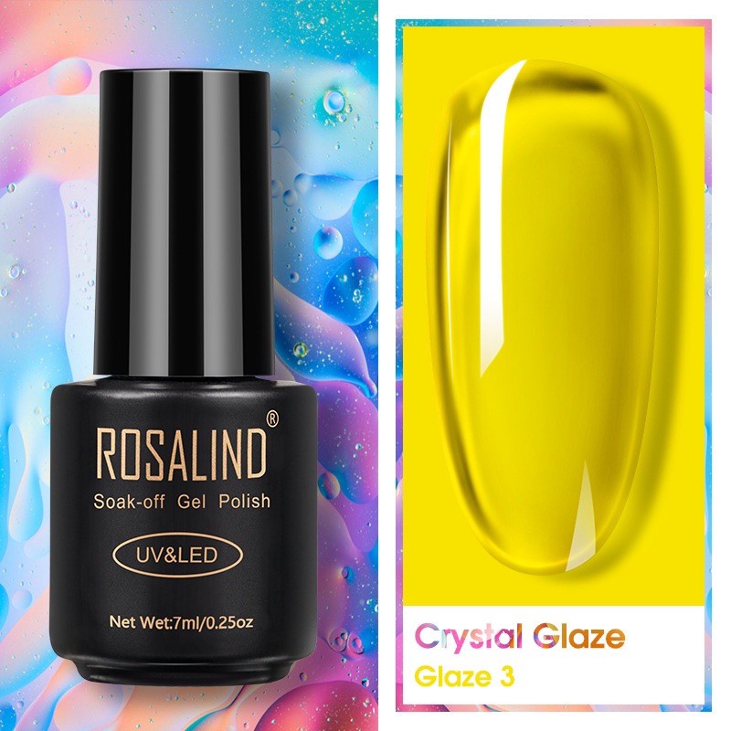 ROSALIND CRYSTAL GLAZE JELLY 7ml KUTEK GEL NEON JELLY SOAK OFF GEL POLISH